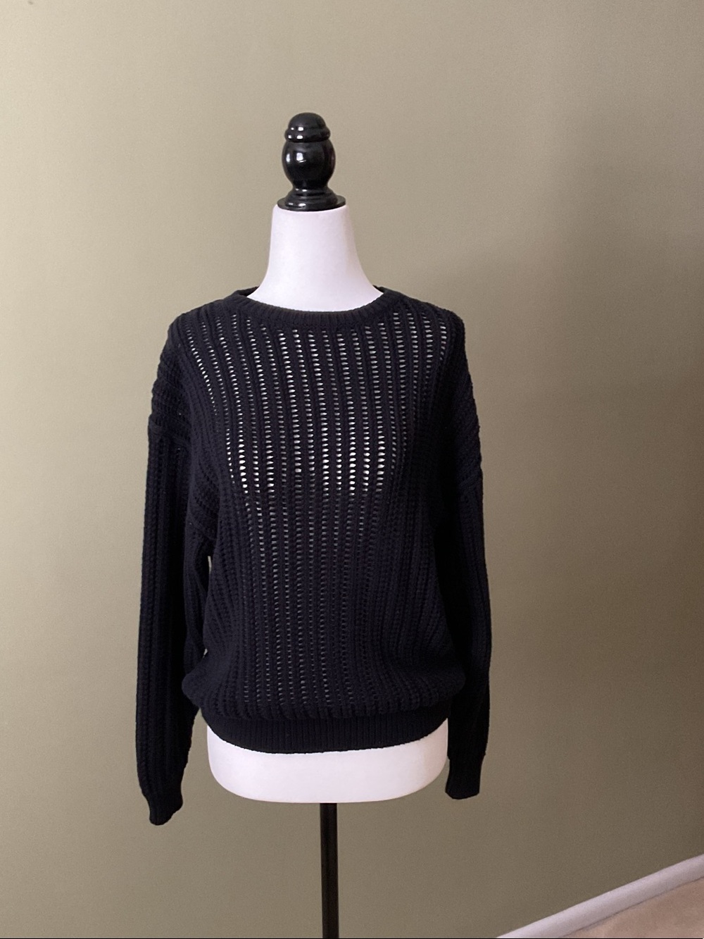 Wilfred Free Black Ribbed Knit Sweater – 2XS